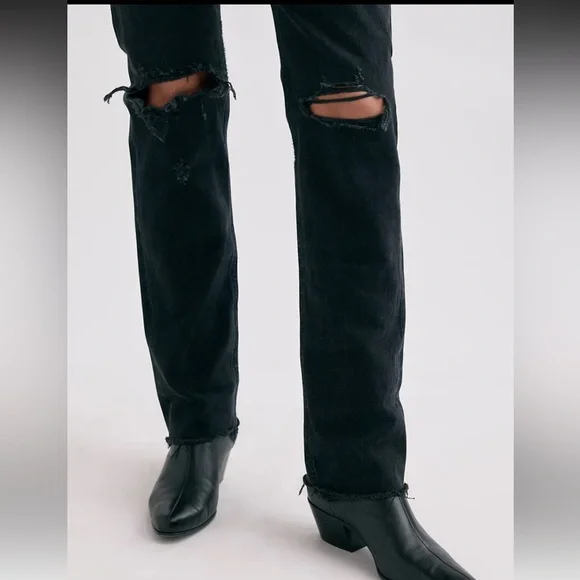 Agolde Cherie High Rise Straight Denim Jeans Distortion Size 24 - Picture 3 of 16